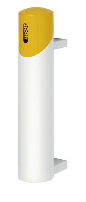 Fali-hamutartó, Sz x Ø x M: 100x170x510 mm, Űrtartalom: 1,4 l, terelőlemez, Test/fejrész színe: fehér/sárga