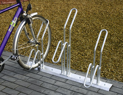 Kerékpár parkoló-állvány Axios modell, 1-beállós, lecsavarozandó, anyaga: horganyzott acél