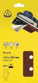 PS 22 K Csíkok tépőzáras, 115 x 230 mm szemcse 60 lyukasztási forma GL15, Kiakaszt. csomagolás